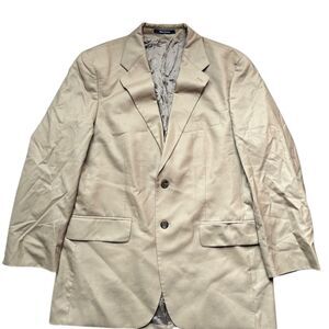 Ralph Lauren Chaps Men's Beige Wool Blazer‎ 39R Two-Button Sport Coat